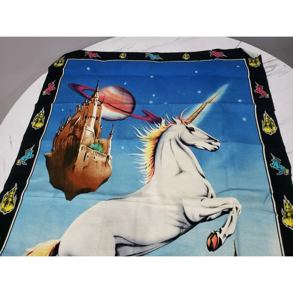 Vintage‎ Space Tapestry Psychedelic Unicorn Stoner Decor Hippie Celestial 70s